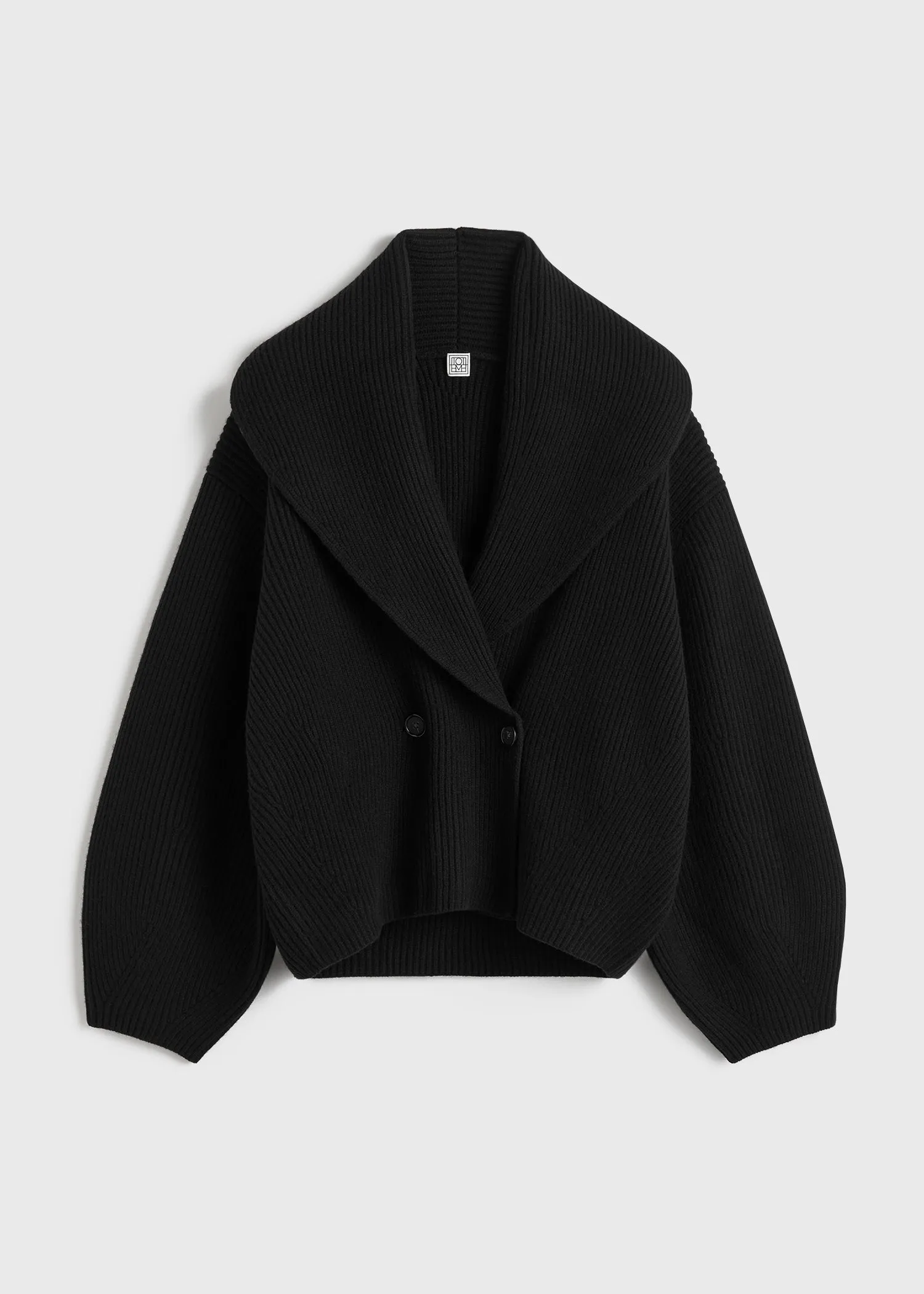 Shawl lapel cardigan black