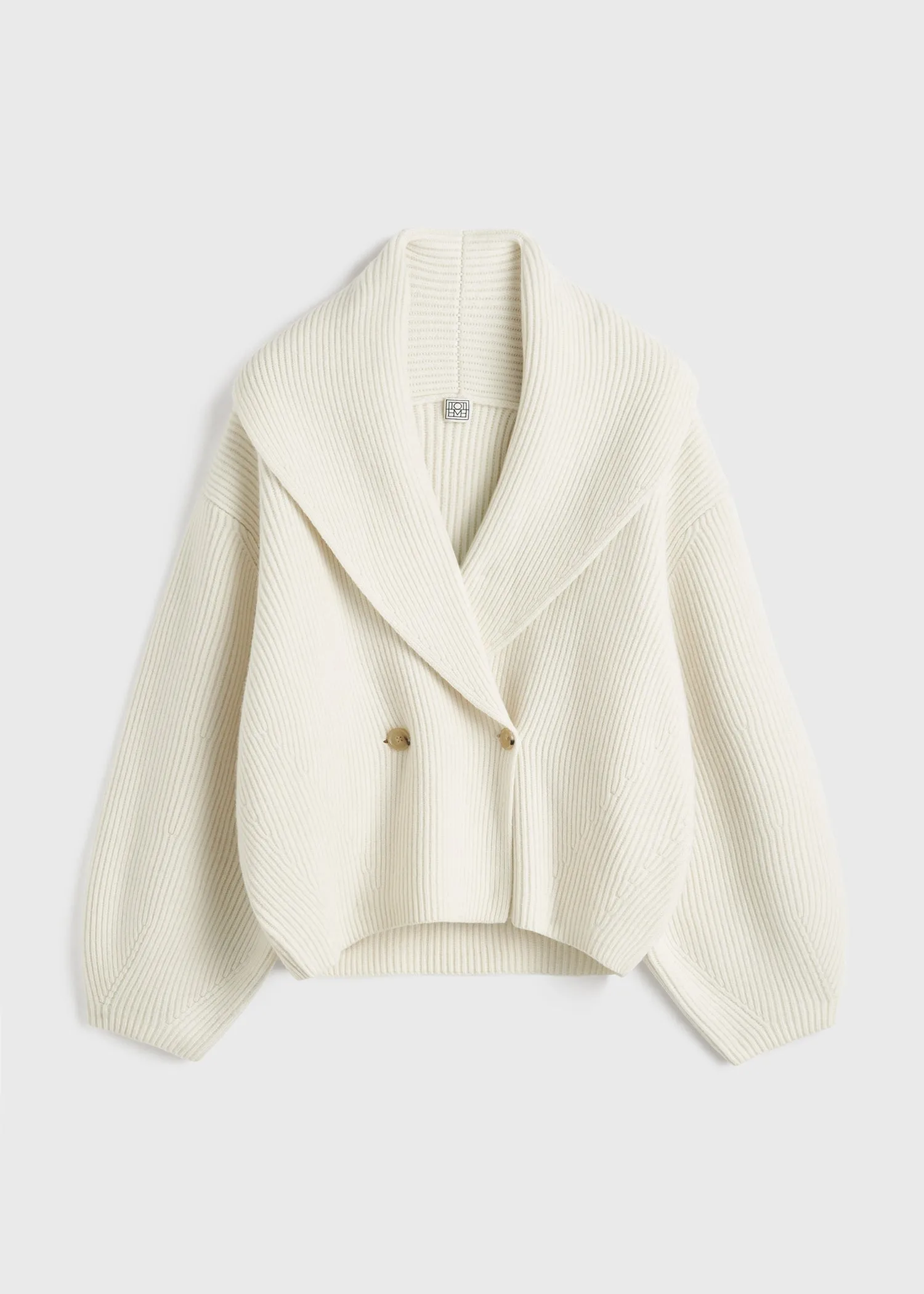 Shawl lapel cardigan milk