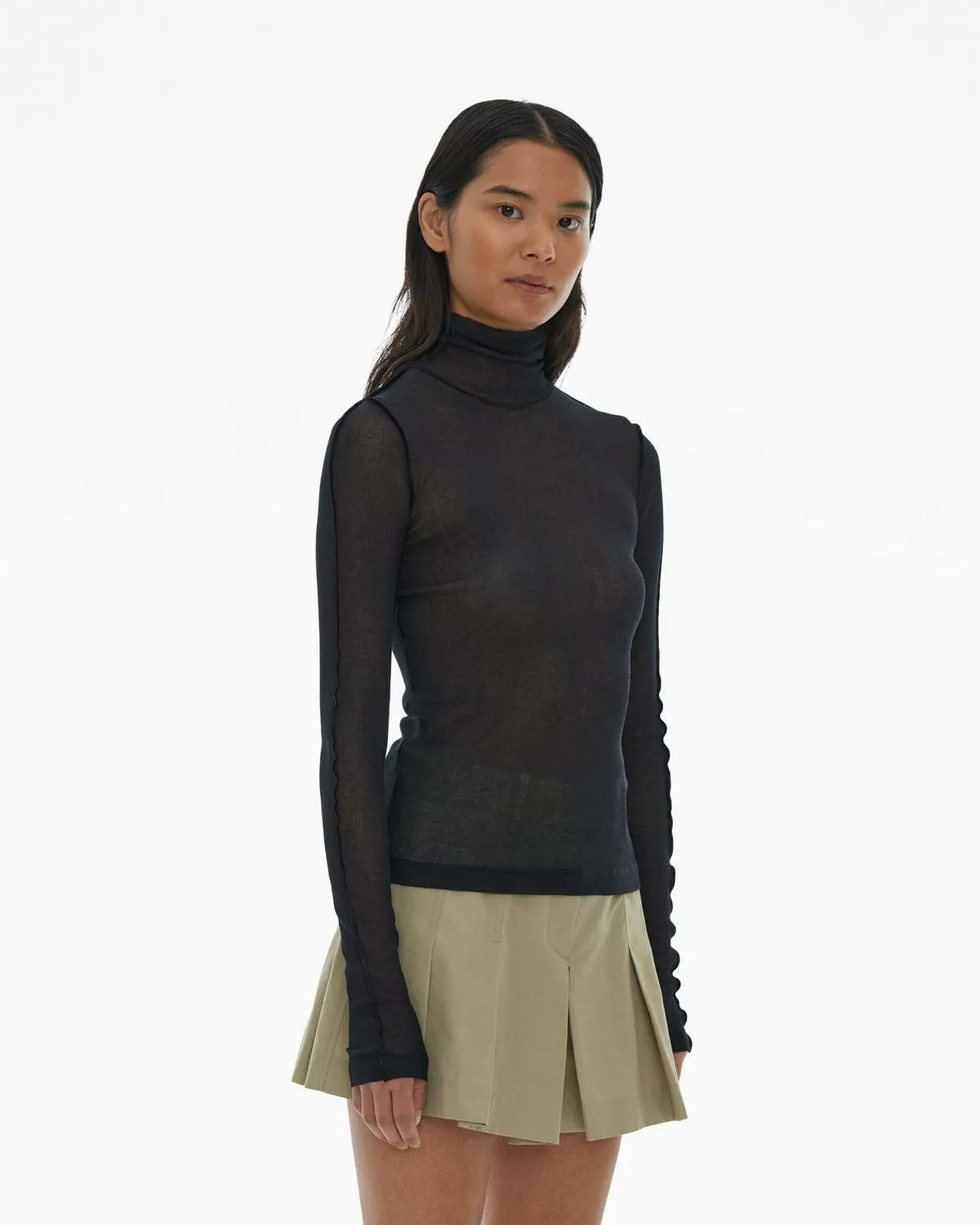 Black Sheer Turtleneck