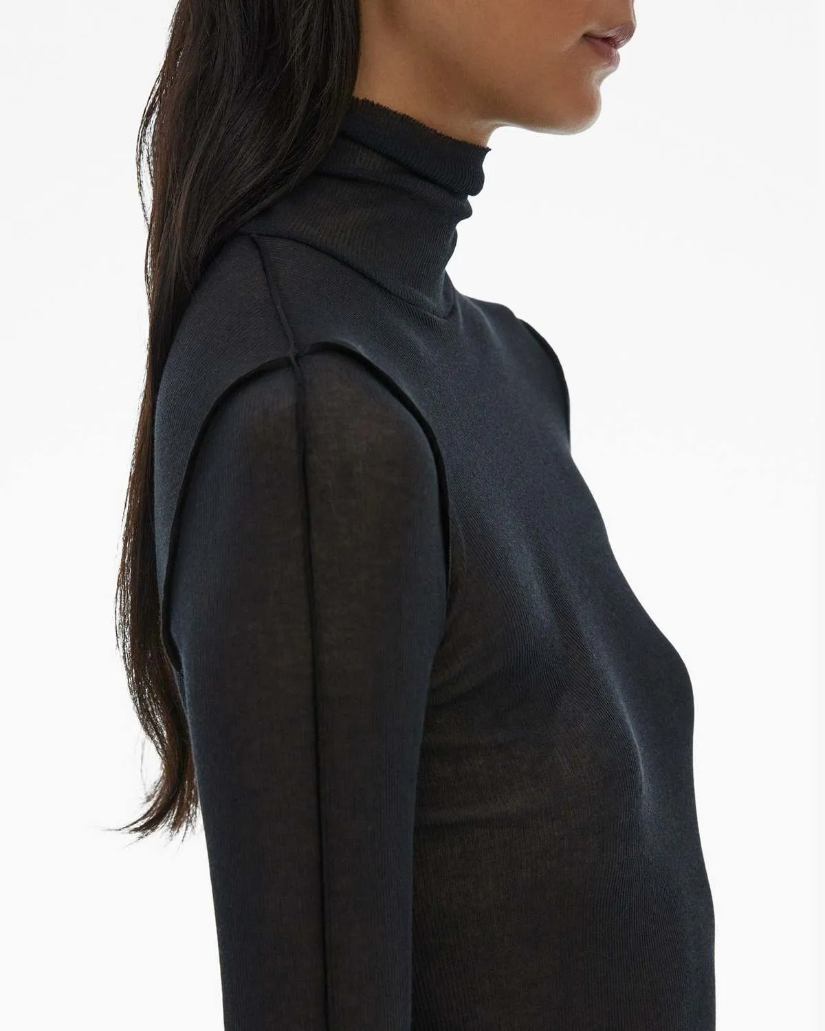 Black Sheer Turtleneck