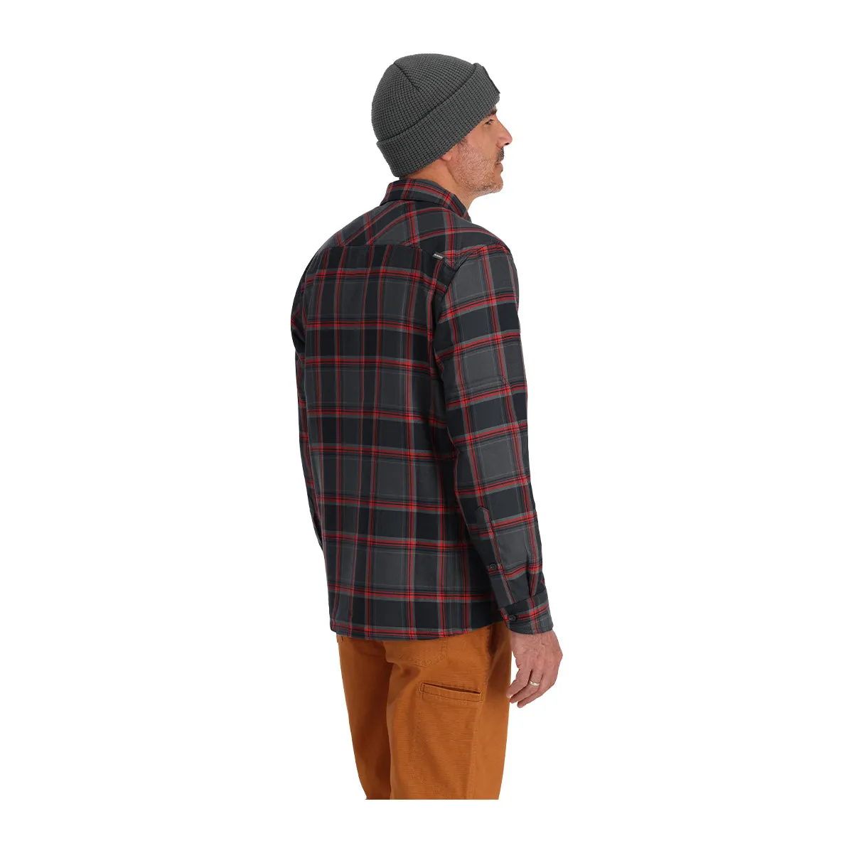 Simms Guide Flannel Black and Cutty Red Dimensional Buffalo