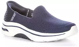 Skechers Arch Fit Go Walk Shoes - Navy White, Women.