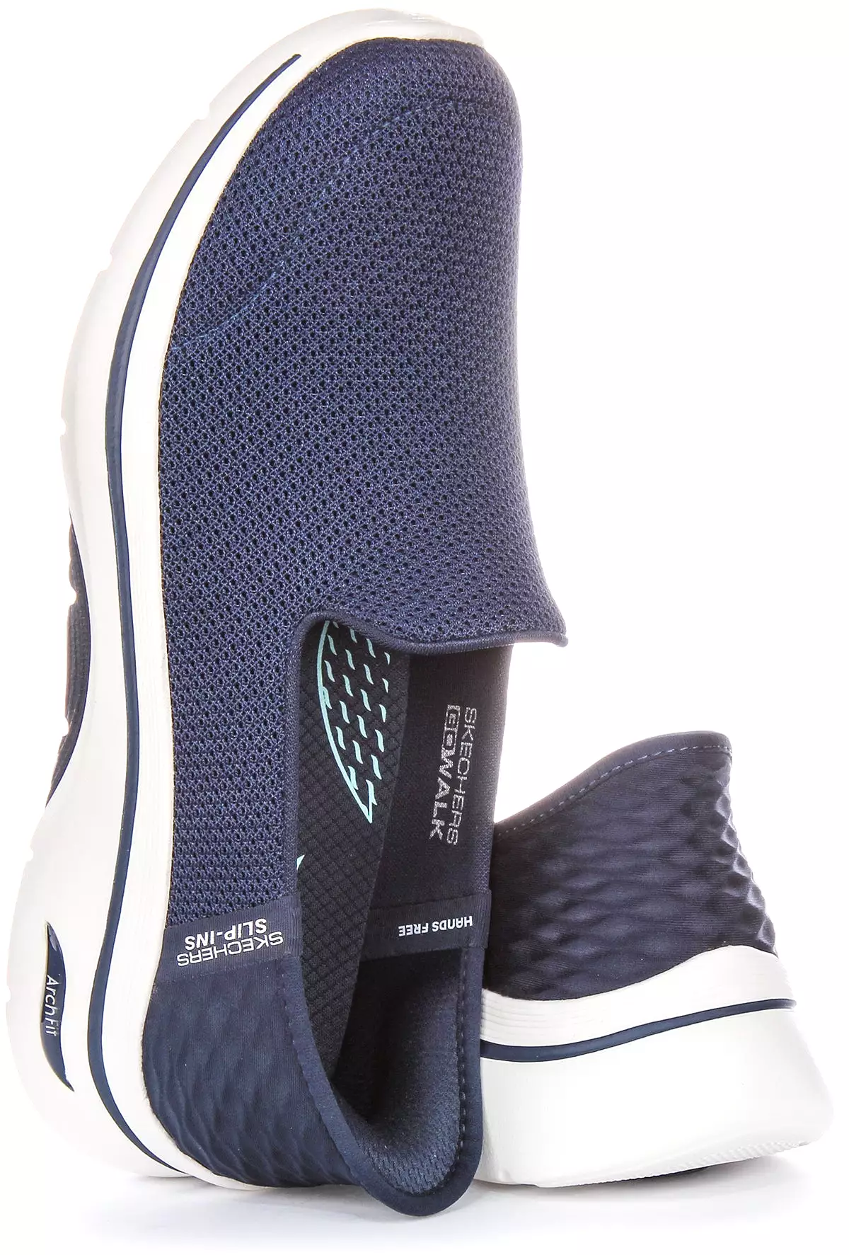 Skechers Arch Fit Go Walk Shoes - Navy White, Women.