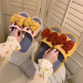 Soft and Cozy Bow Slippers made of Cotton