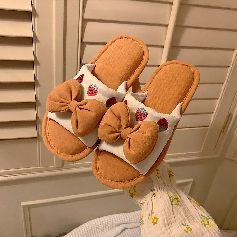 Soft and Cozy Bow Slippers made of Cotton