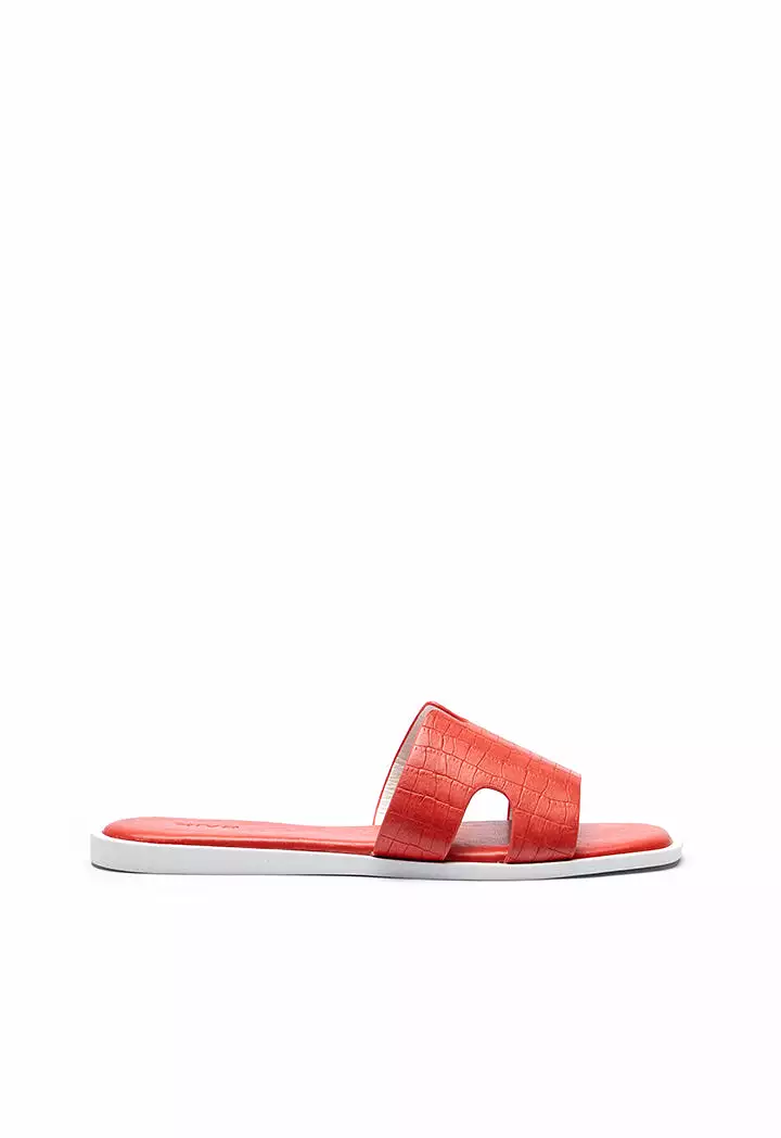 Solid Cutout Slip On Sandals