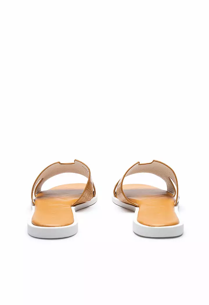 Solid Cutout Vamp Slip On Sandals - Women's Fashion Footwear