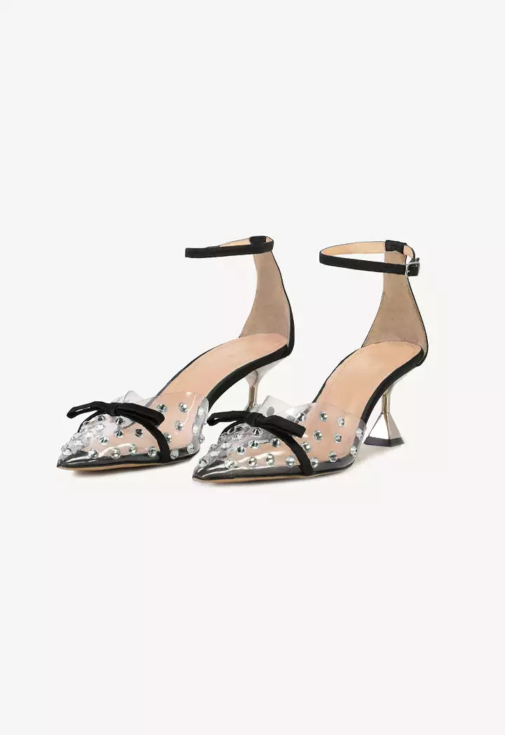 Sparkling Ankle Strap Sandals with Rhinestones