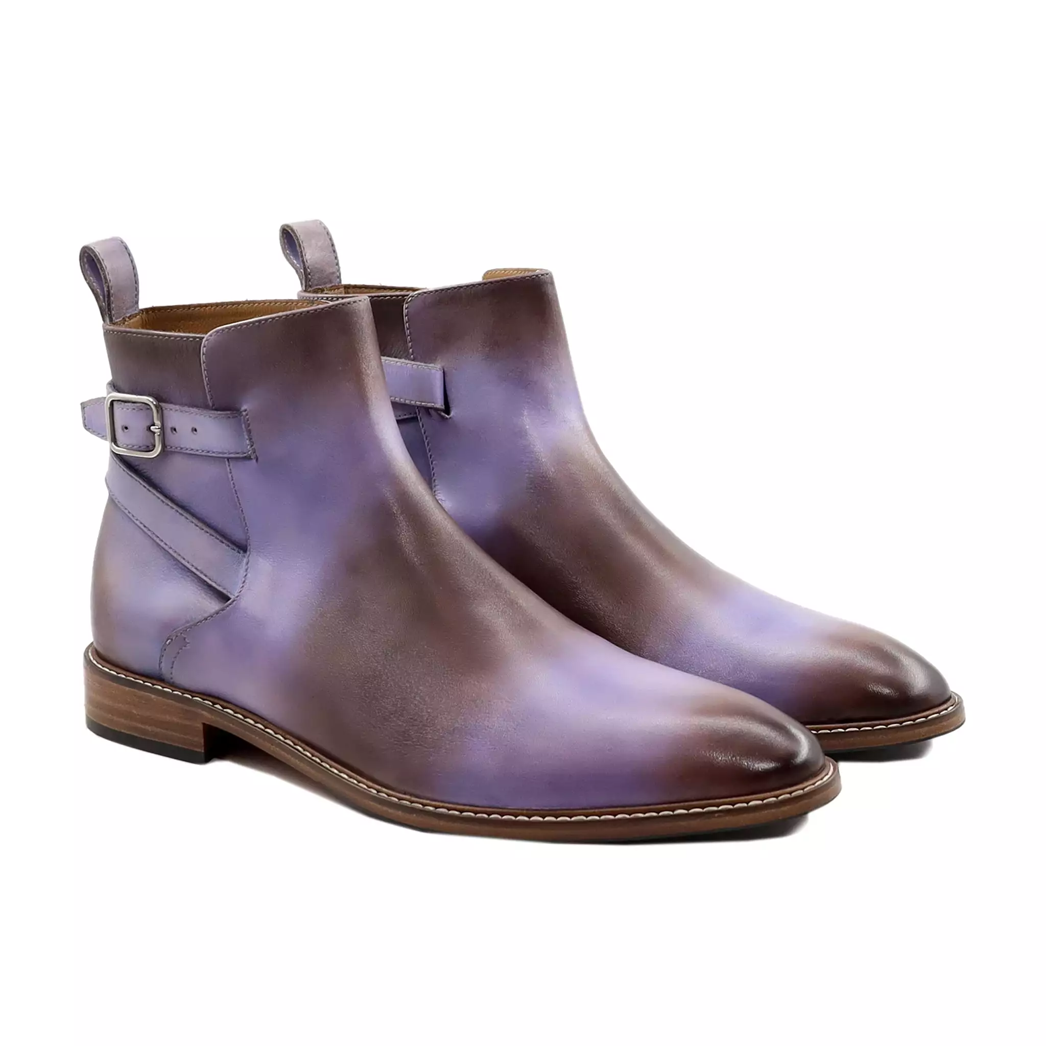 Sprink Men's Purple Calf Leather Jodhpur Boot