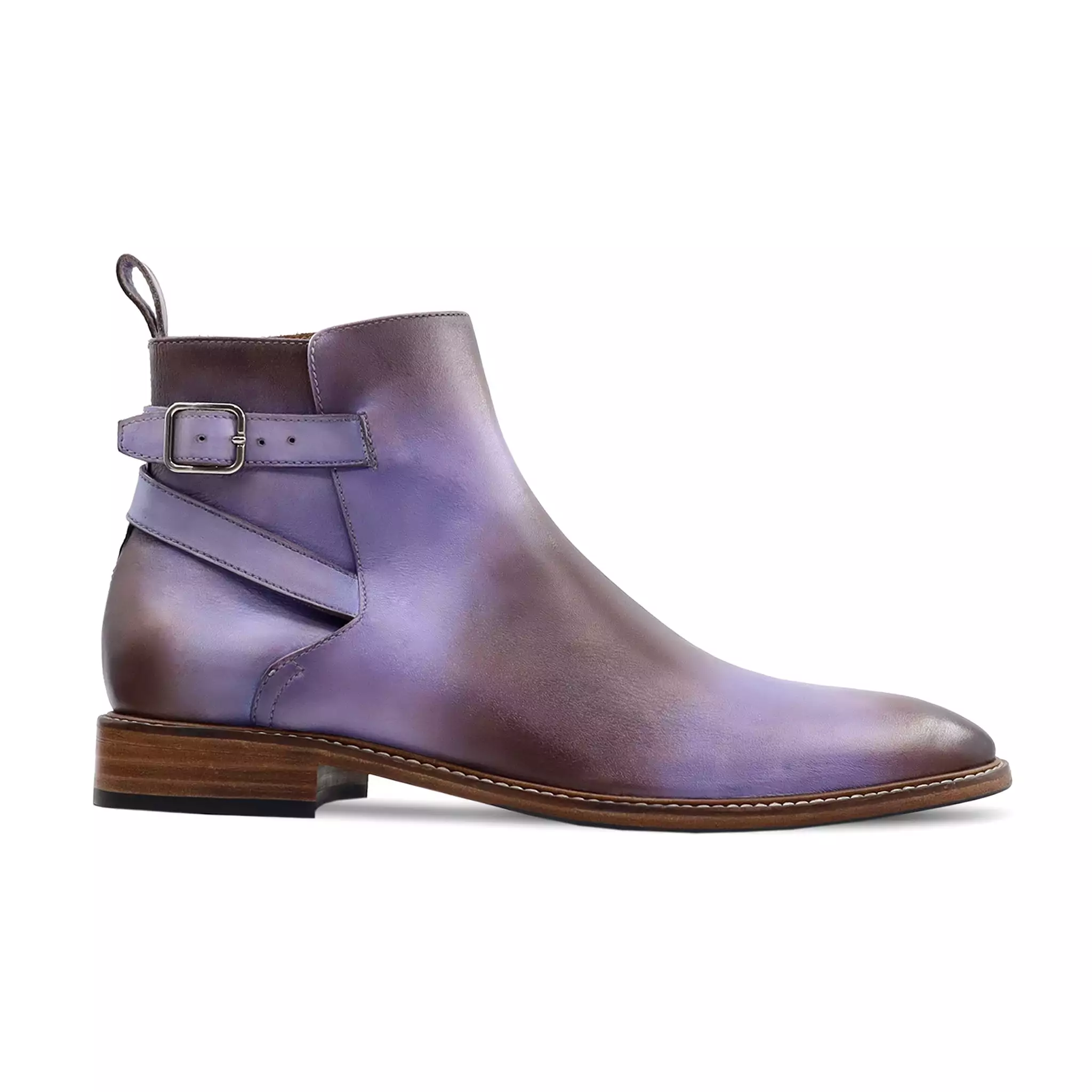 Sprink Men's Purple Calf Leather Jodhpur Boot