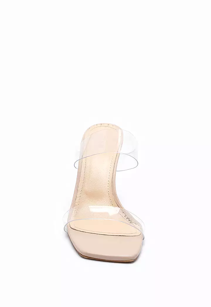 Square Transparent Sandals with Double Straps