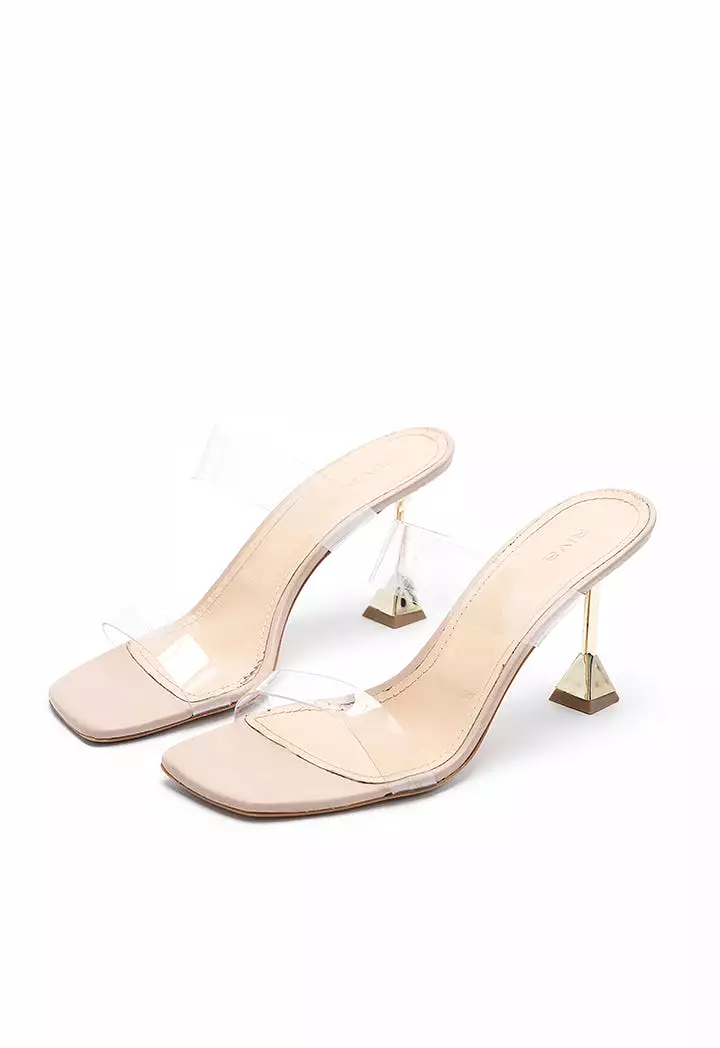 Square Transparent Sandals with Double Straps