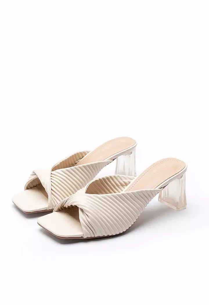 Square Vamp Slip On Sandals