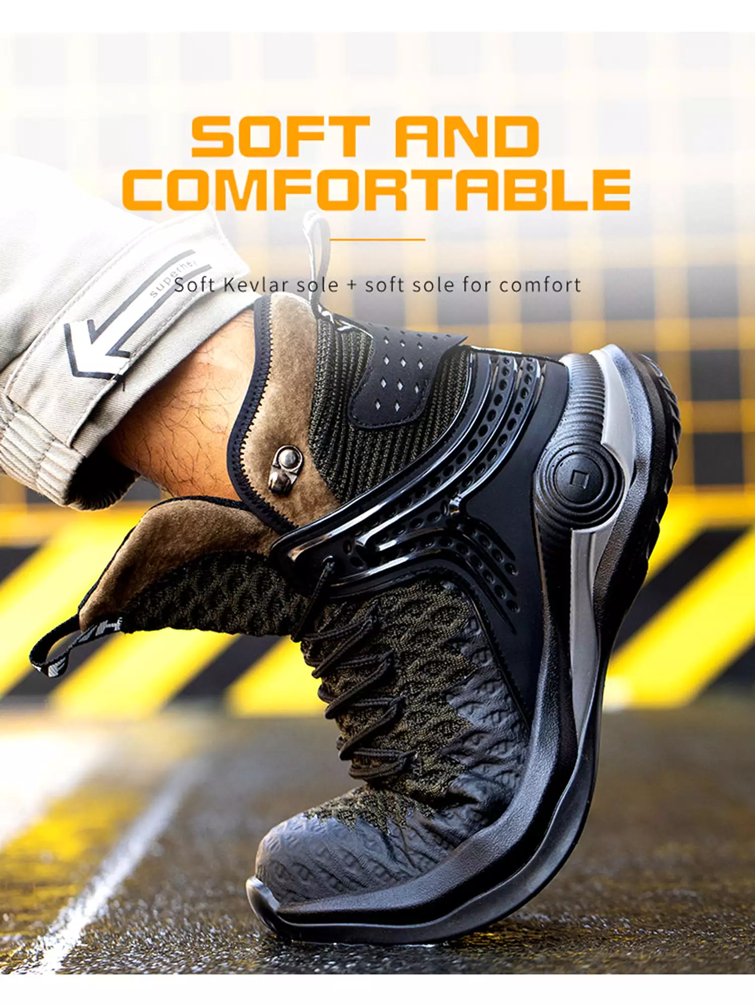 Steel Toe Work Boots - Breathable Lightweight Safety Shoes Men Women