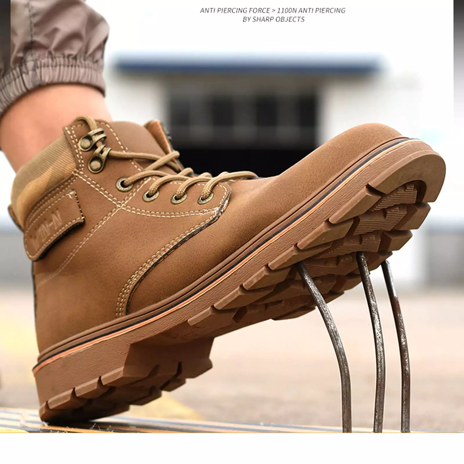 Steel Toe Work Boots Men Non-Slip Industrial Construction Safety Shoes