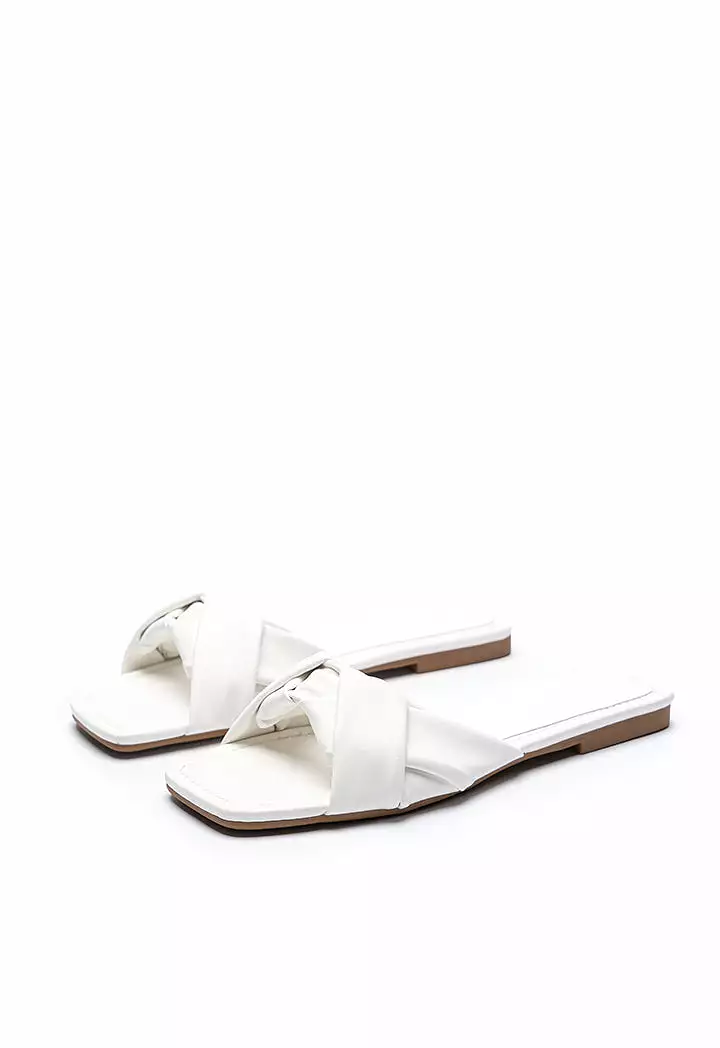 Strap Flat Sandals with Twisted Single Band