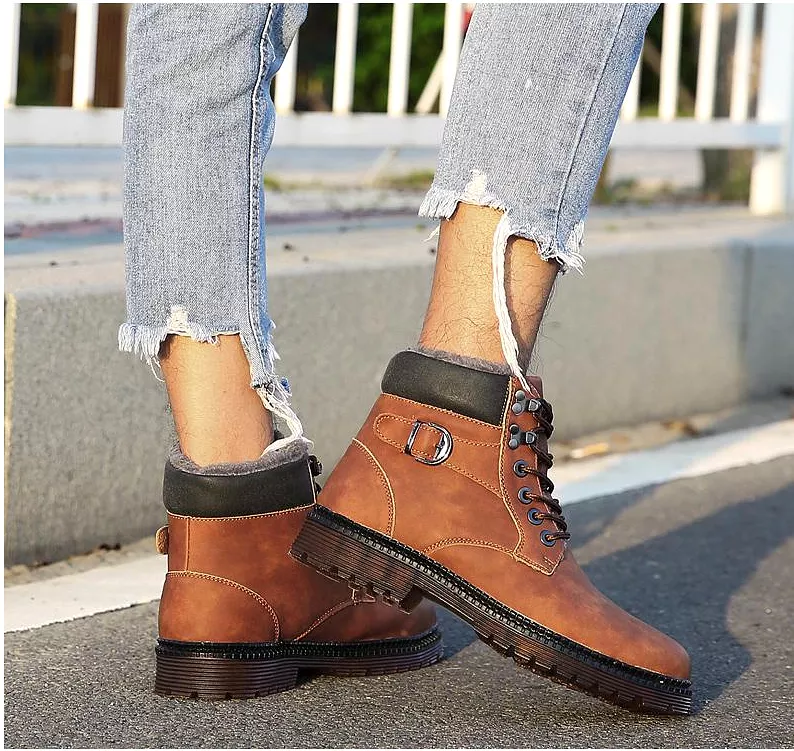 Stylish Leather Winter Boots for Men