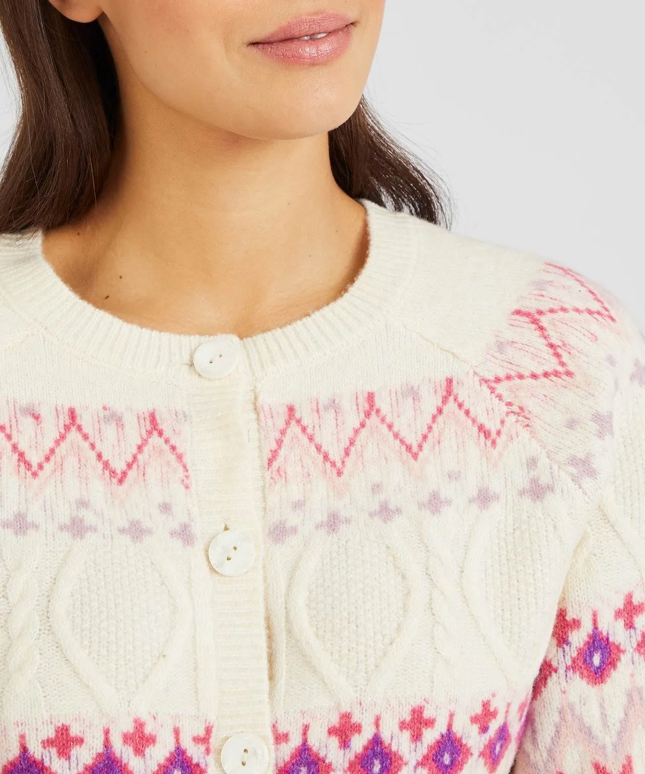 Cozy Fairisle Thermal Cardigan