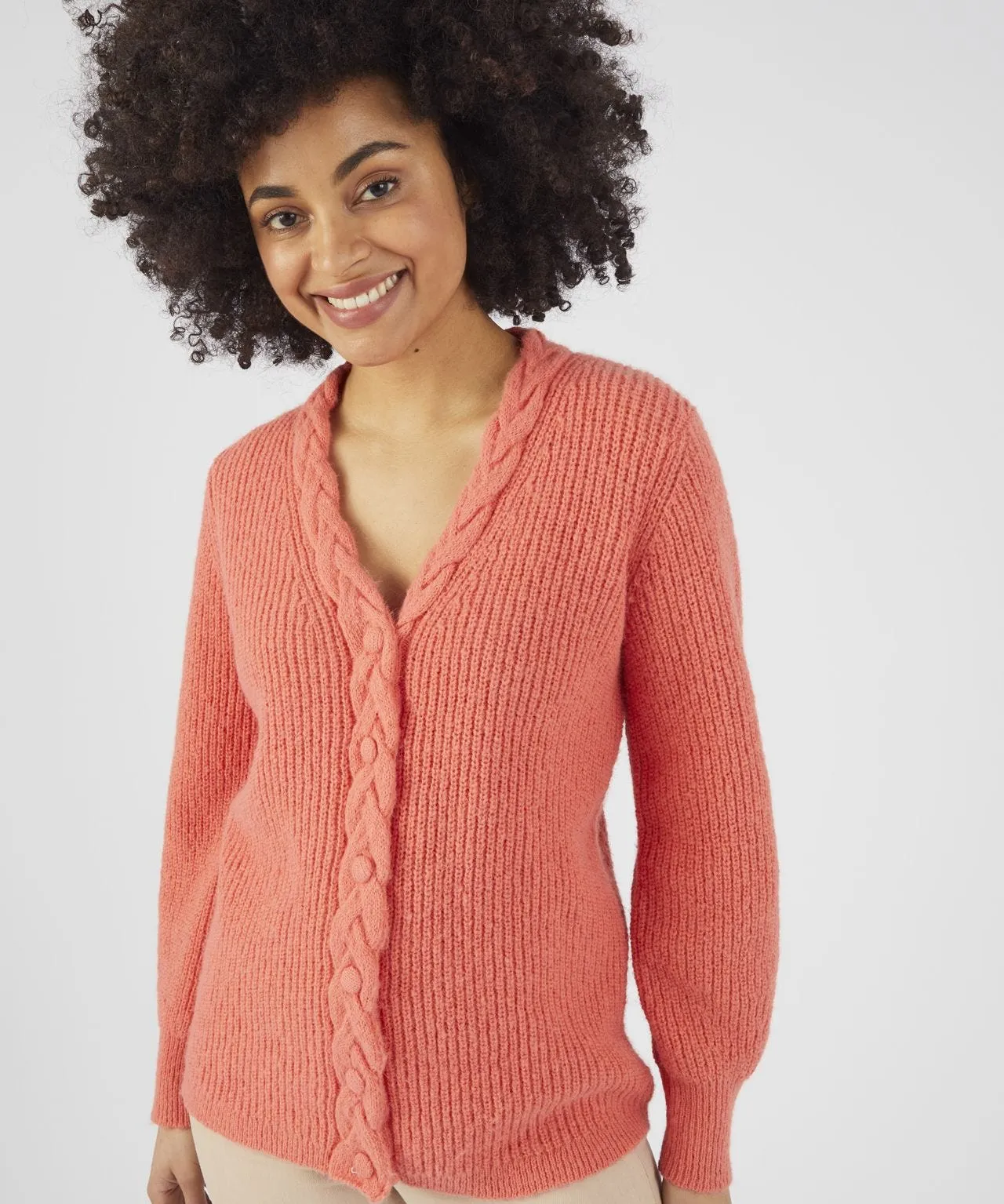 Toasty Thermal Recycled Cable Knit Cardigan