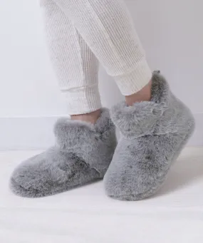 Faux Fur Boot Slippers for Women