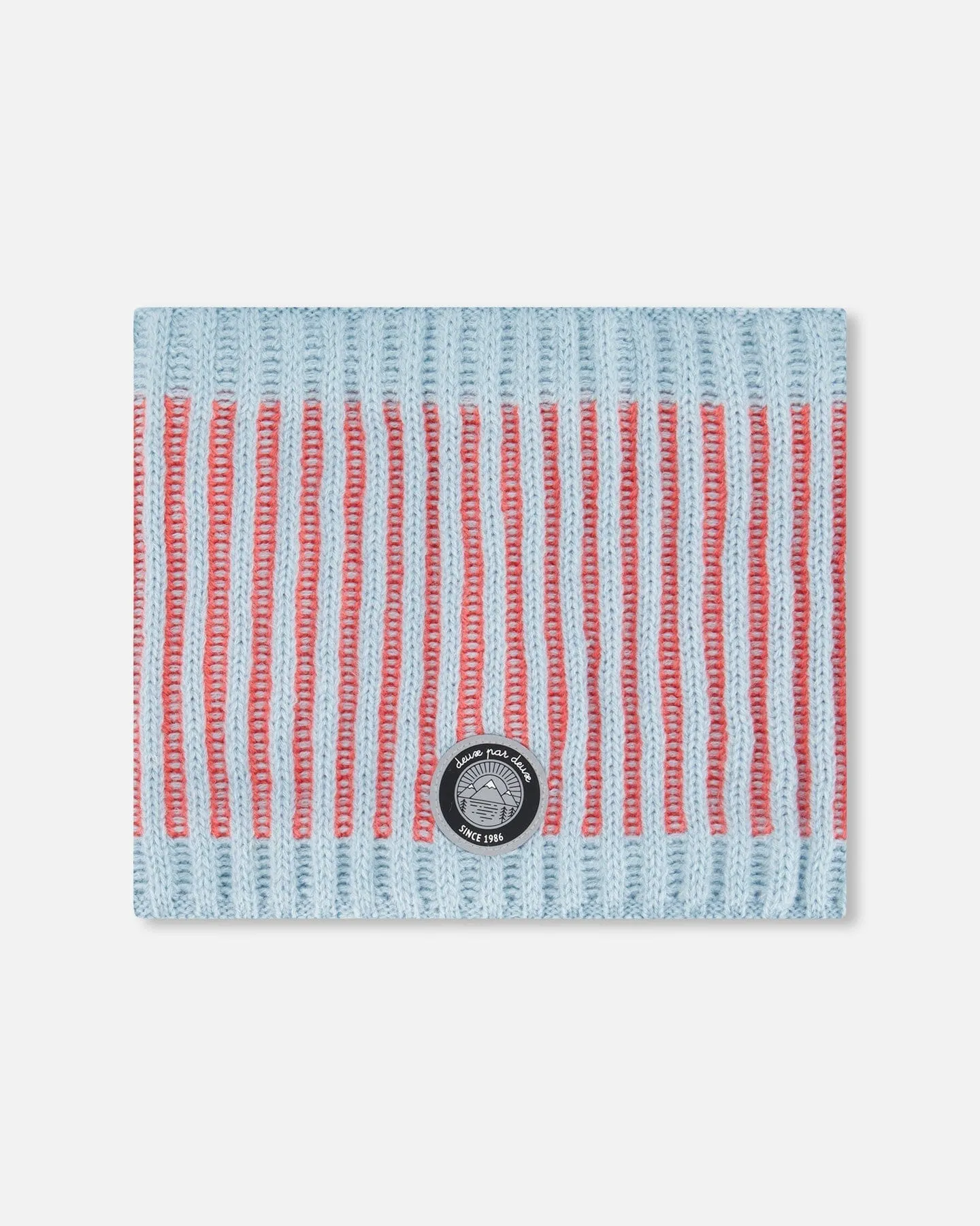 Trendy Air Blue And Coral Knit Neckwarmer