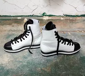 Two-Tone High-Top Sneakers