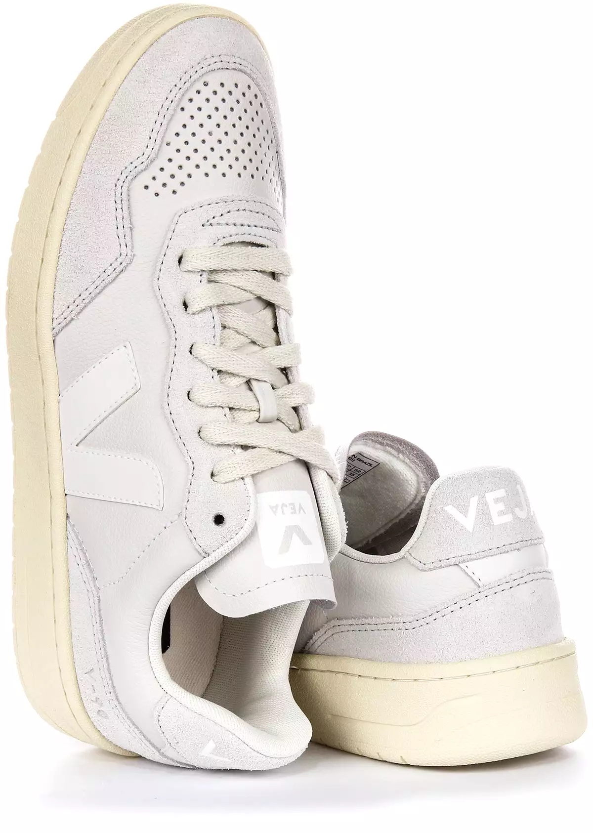 Veja V90 Light Grey Leather Women's Sneakers