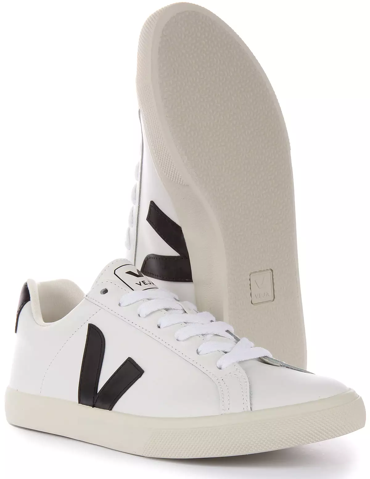 Veja Women's Esplar Leather Shoes - White/Black