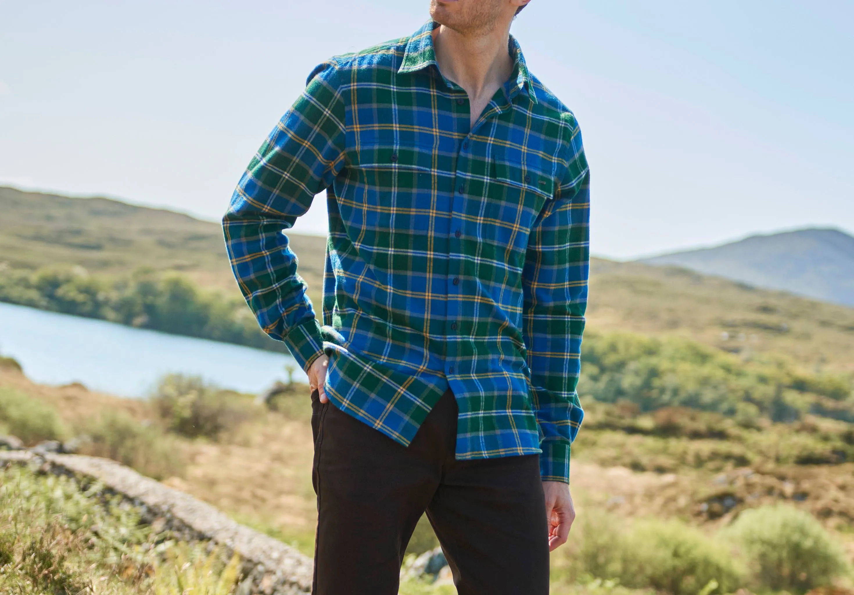 Verdigris Shelbourne Check Flannel Shirt