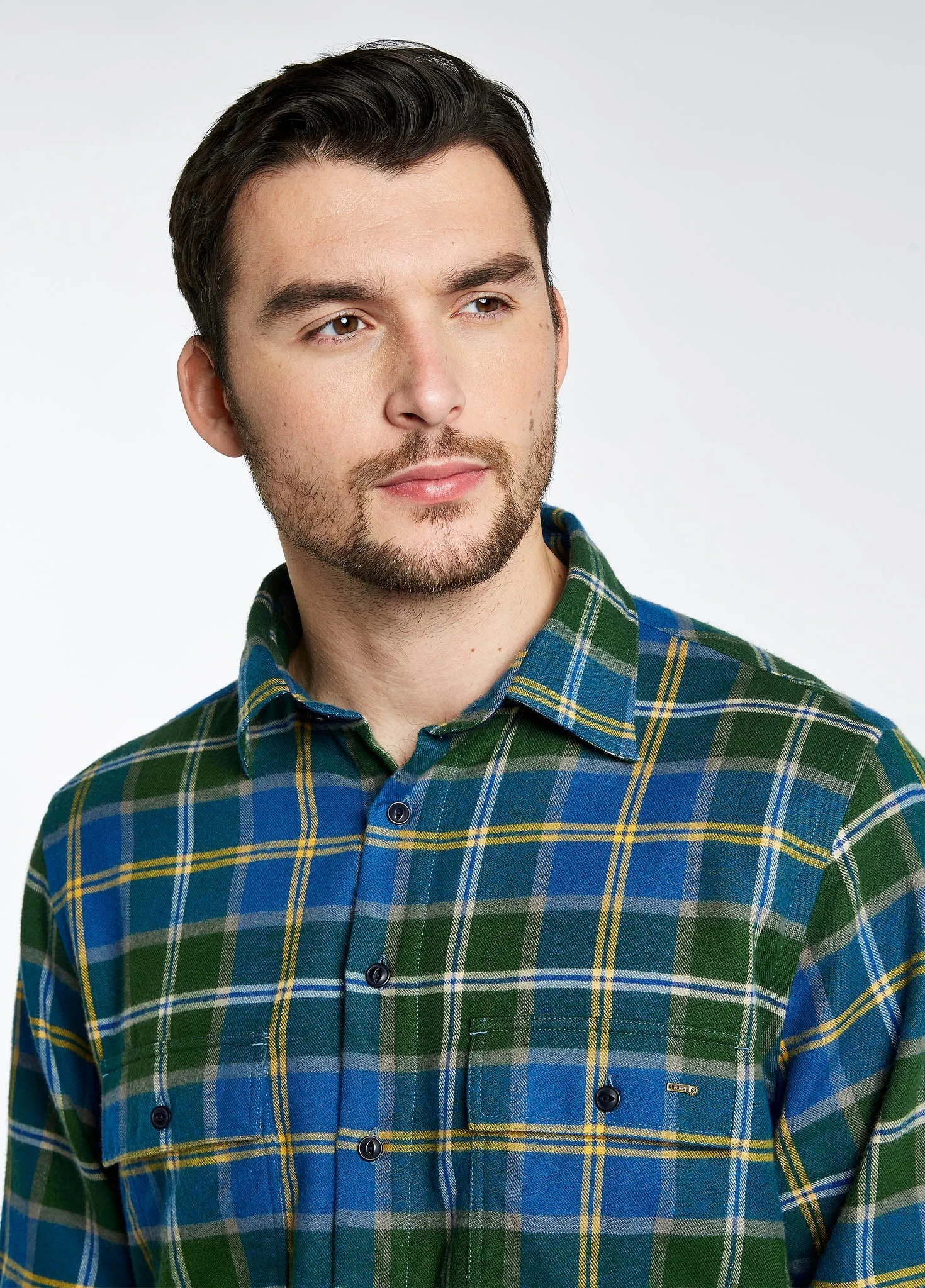 Verdigris Shelbourne Check Flannel Shirt