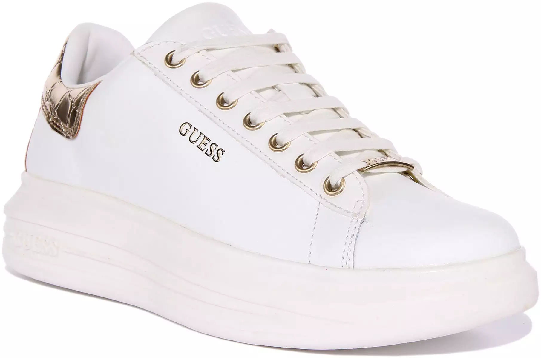 Vibo Trainer White Gold Women - Guess Store.