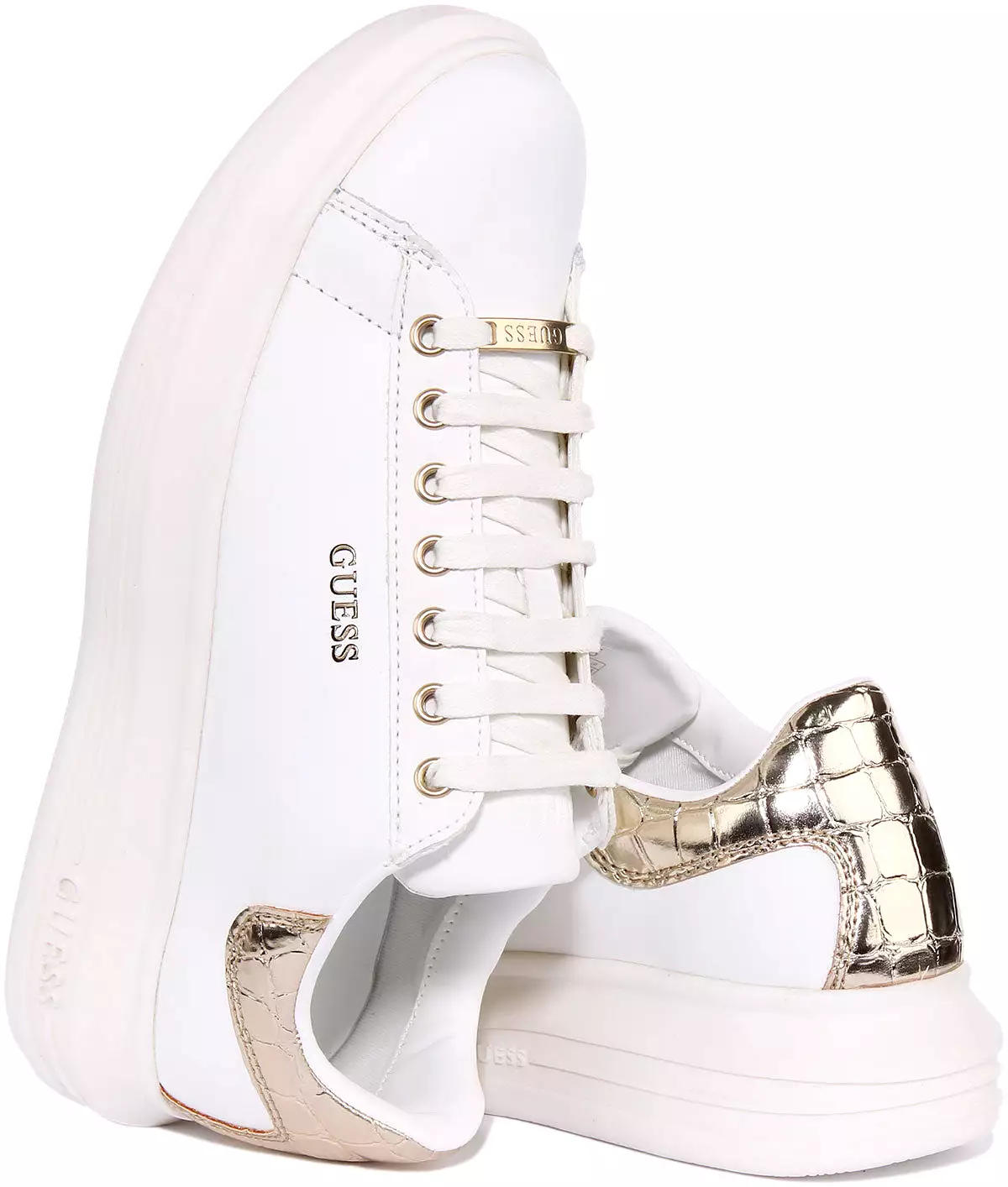 Vibo Trainer White Gold Women - Guess Store.