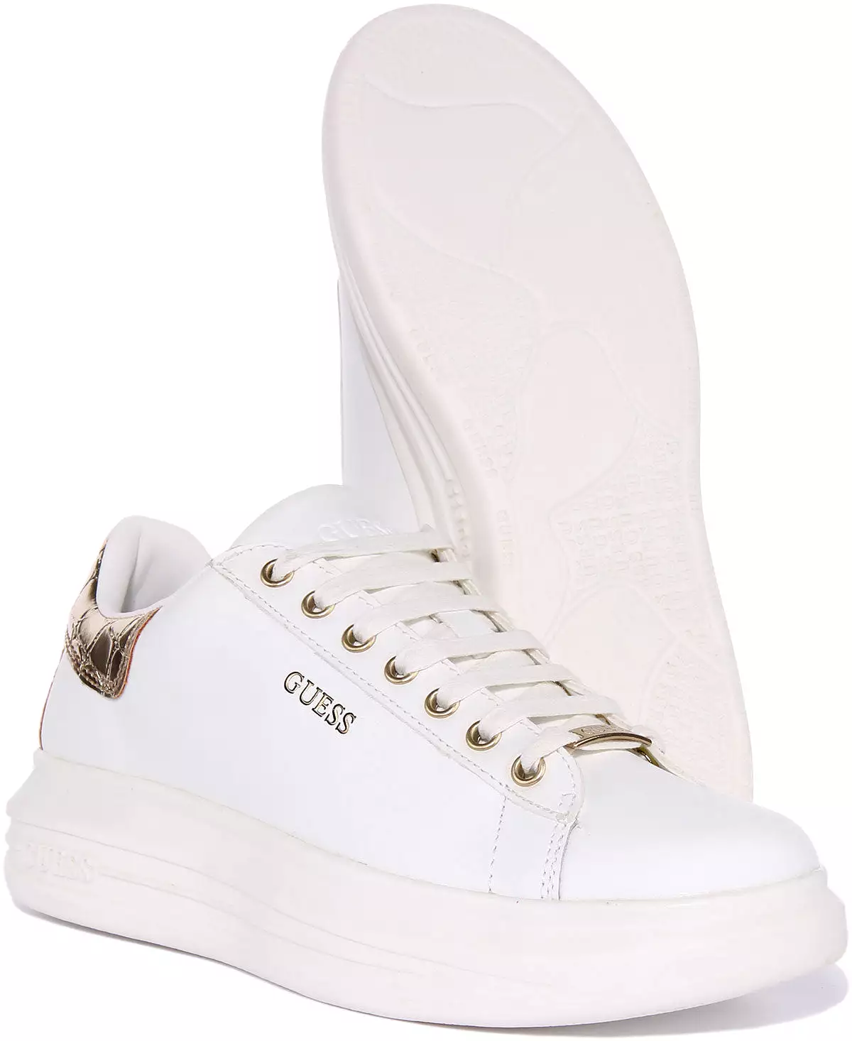 Vibo Trainer White Gold Women - Guess Store.