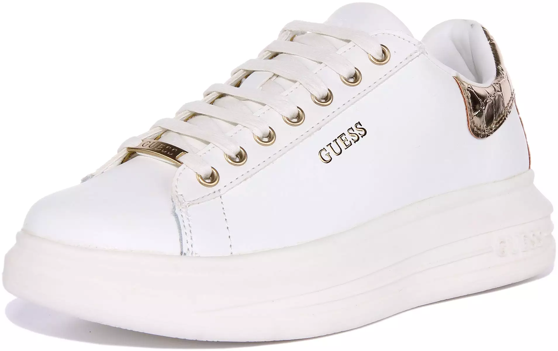 Vibo Trainer White Gold Women - Guess Store.