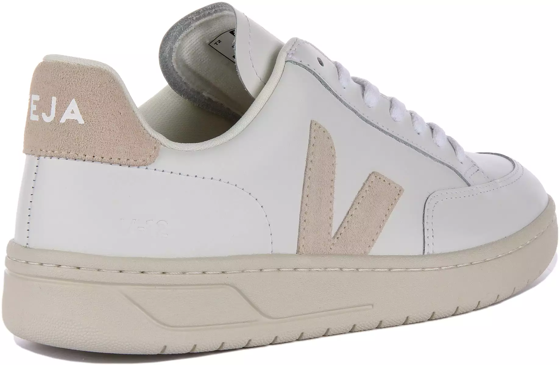 White Beige Women's Veja V-12 Leather Sneakers