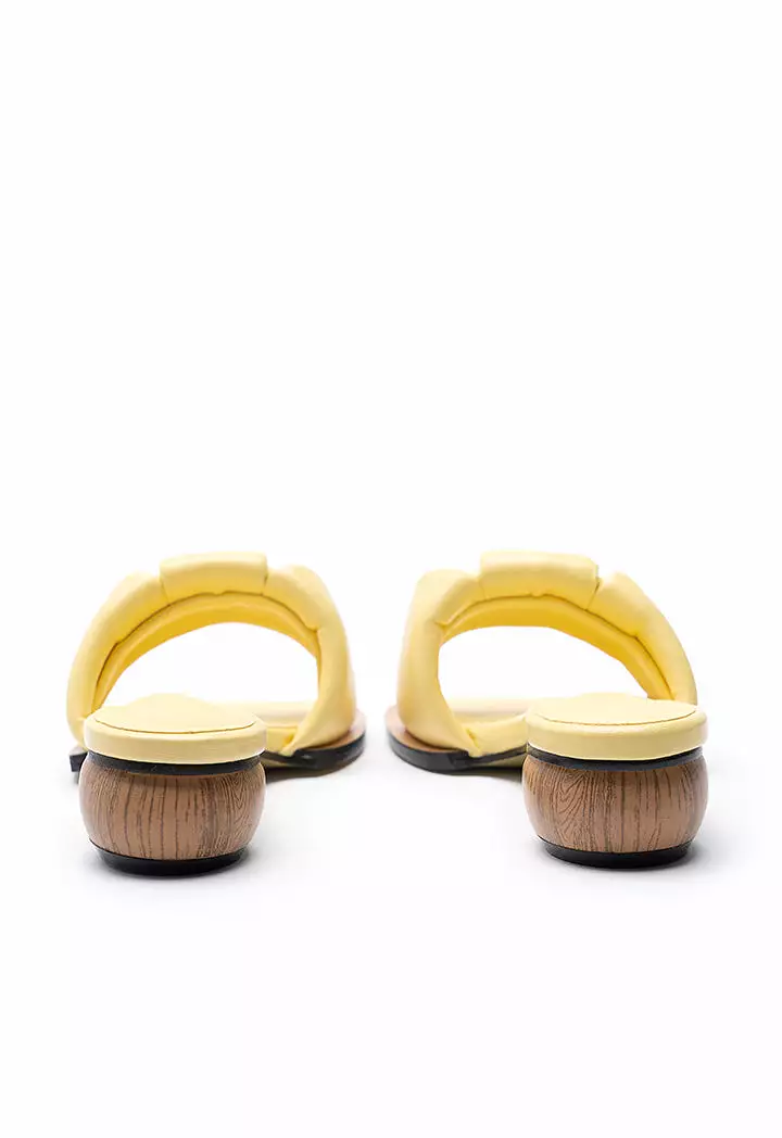 Wide Padded Band Open Toe Slide Sandals