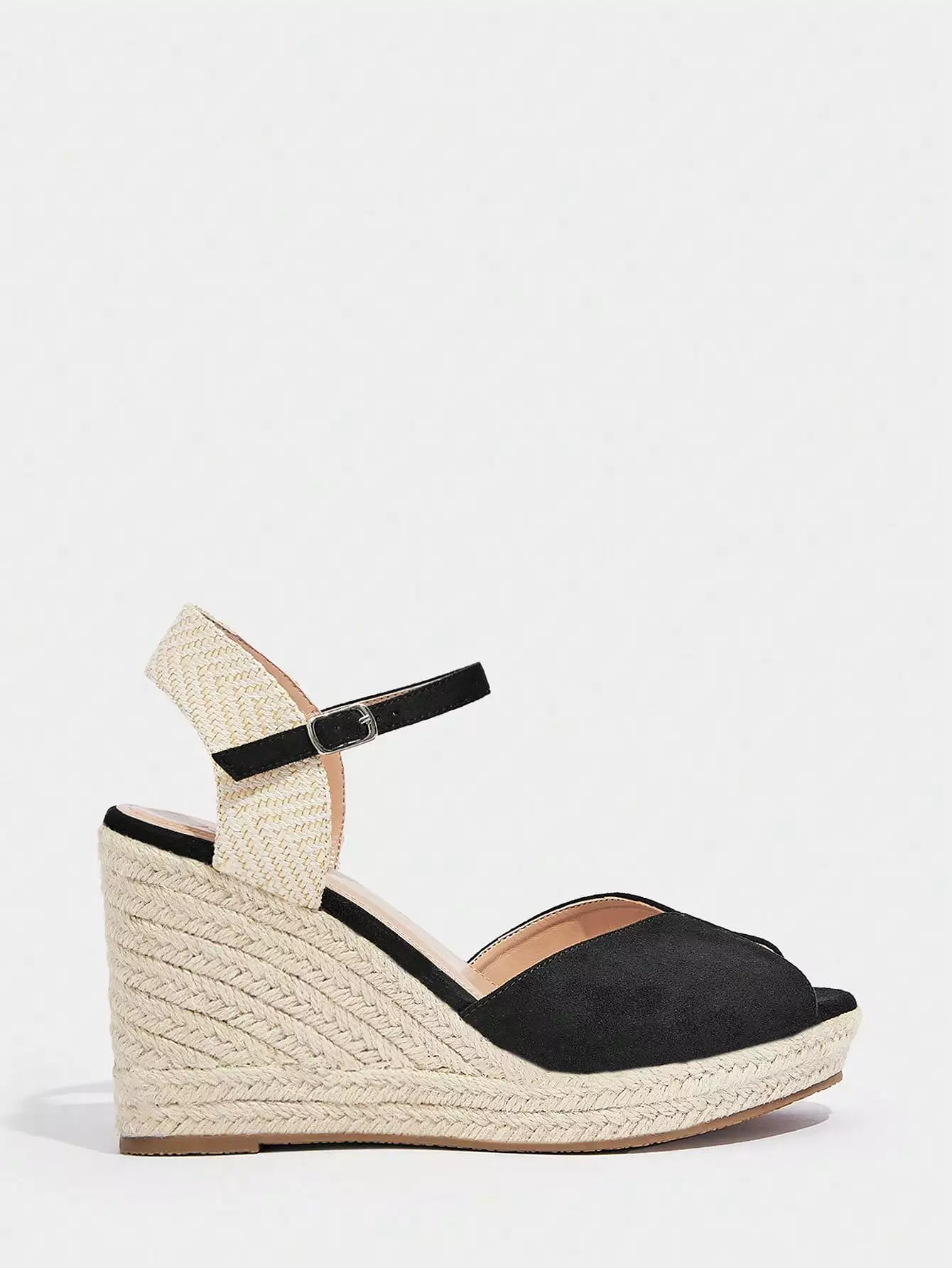 Women Wedge Sandals, Faux Suede Ankle Strap Espadrille Sole