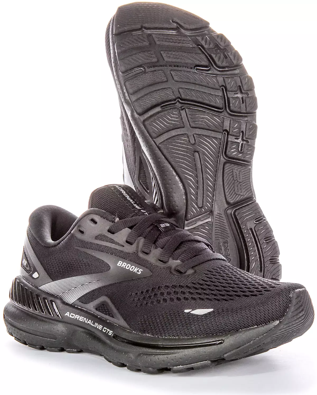 Women's Black Brooks Adrenaline GTS Shoes - Medium Fit