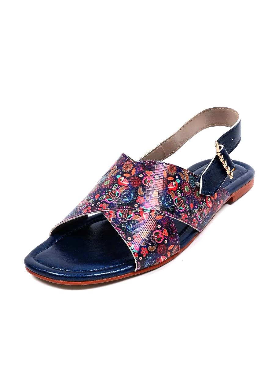 Women's Blue Graphic Kohati Flat Sandals