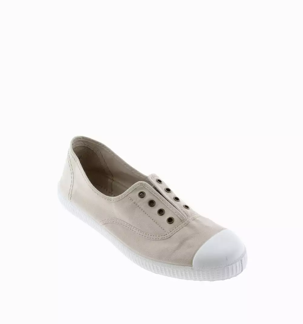 Women's elastic canvas trainers - Hielo - 106623