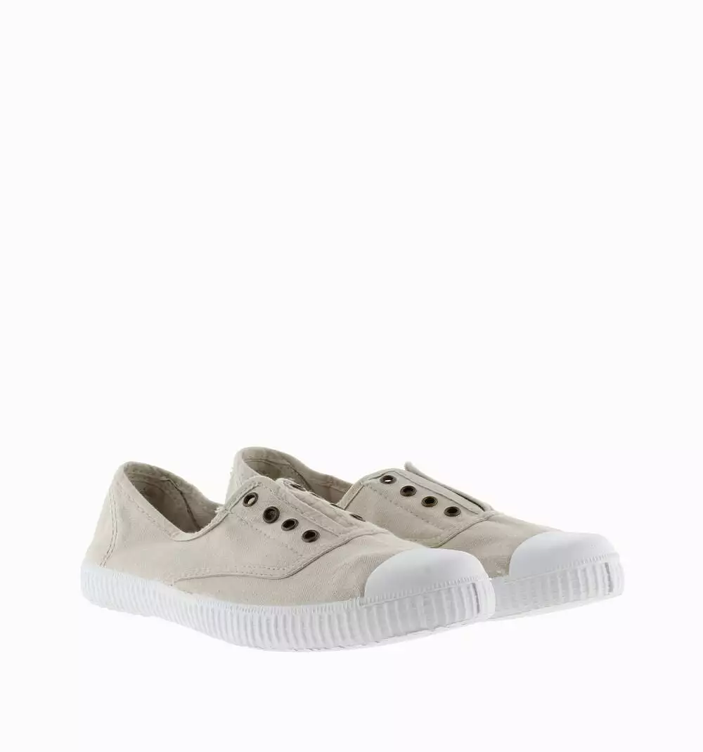 Women's elastic canvas trainers - Hielo - 106623