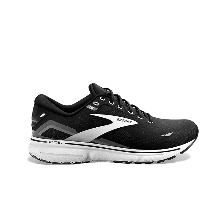 Women's Ghost 15 Wide Black White Brooks Running Shoe