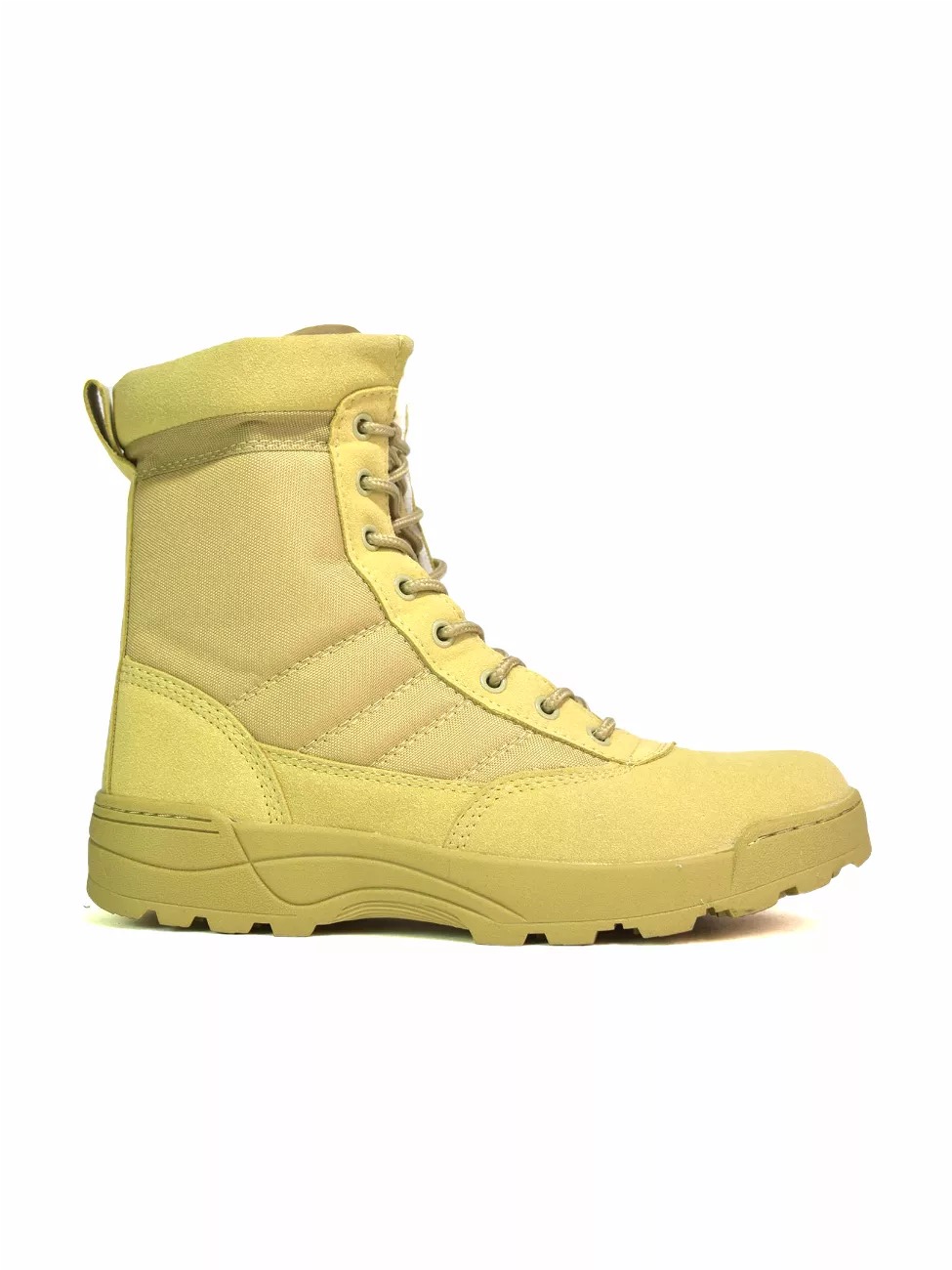 yellow combat boots sand