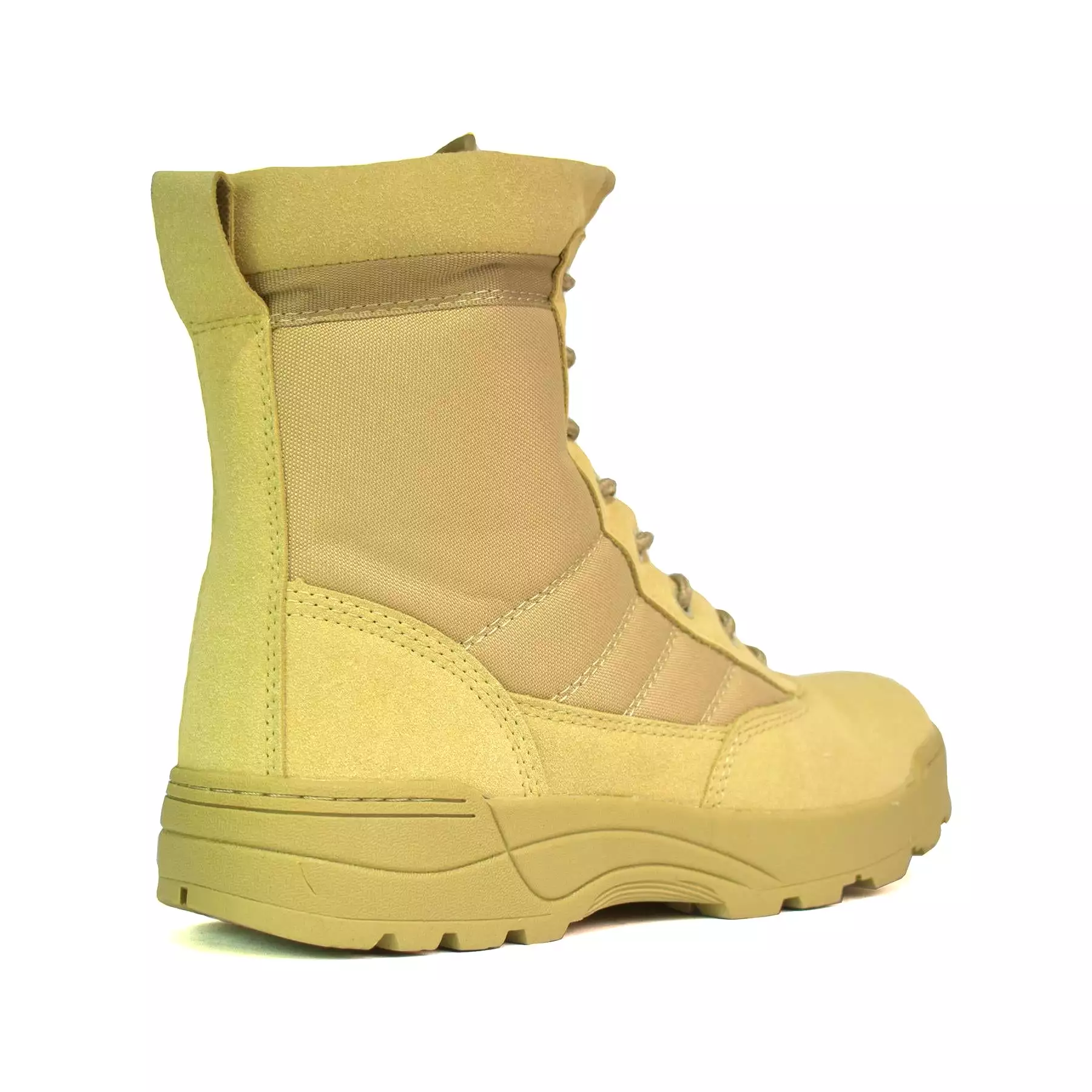 yellow combat boots sand