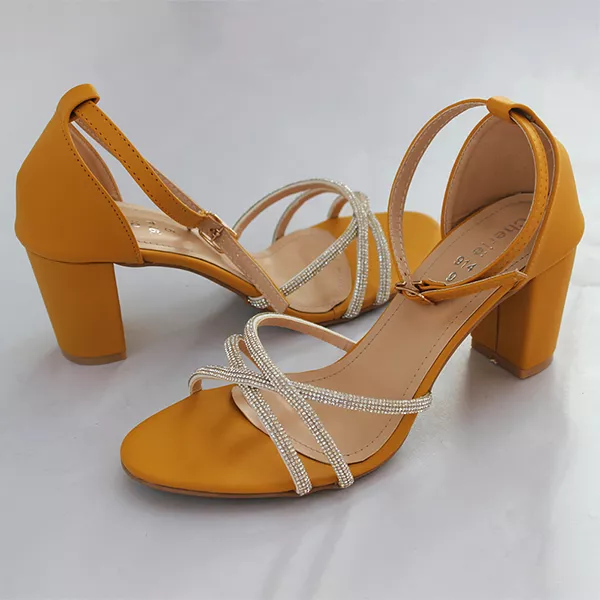 Yellow Women's Block Heel Sandal