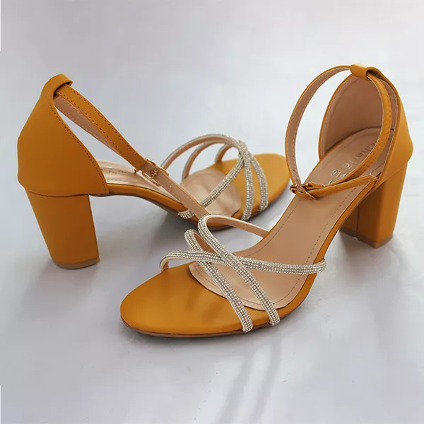 Yellow Women's Block Heel Sandal