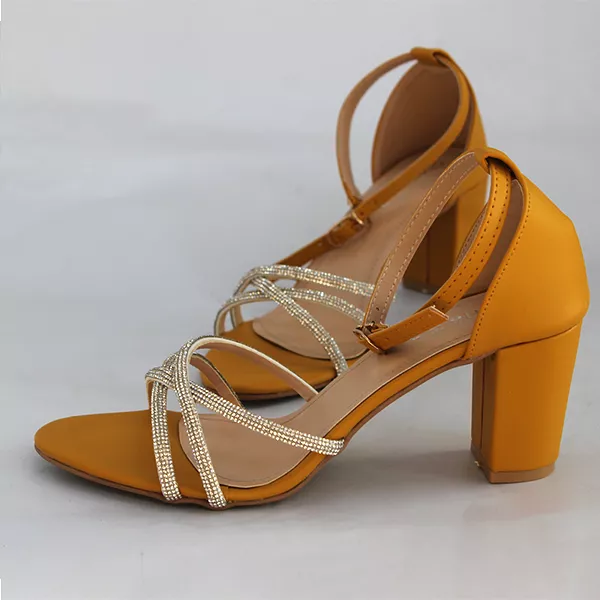 Yellow Women's Block Heel Sandal