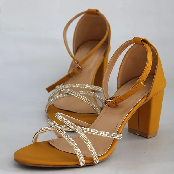 Yellow Women's Block Heel Sandal